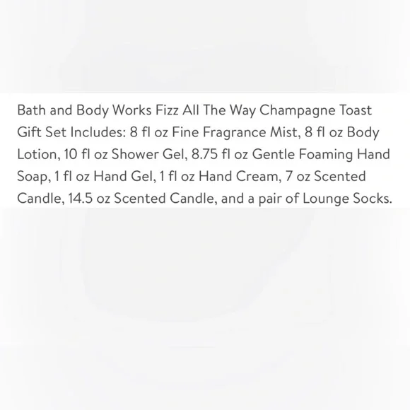 Bath & Body Works Fizz All The Way Champaign Toast Gift Set